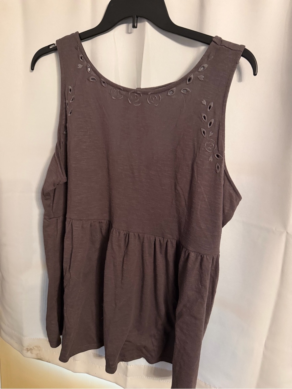 torrid Dark Grey Eyelet Peplum Tank